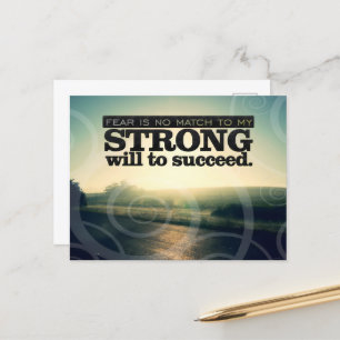 "Fear is no match" Motivation Affirmation Postcard