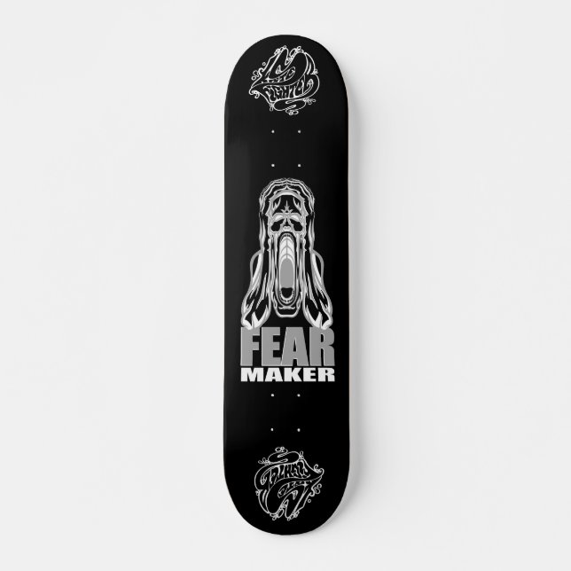 "FEAR MAKER – Horror Scream Skull Skateboard Deck" (Devant)