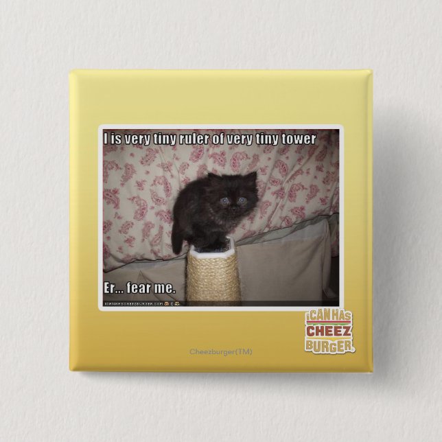 Fear me 2 inch square button (Front)