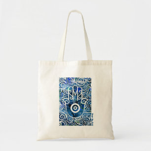 Fear No Evil Hamsa Swirls Tote Bag