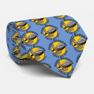 Fear No Evil Honey Badger Snake Animal Art Design Tie