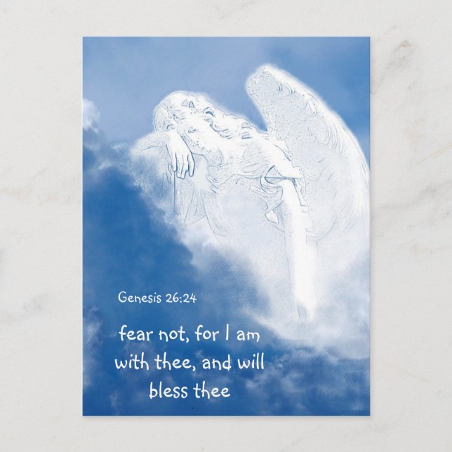 Fear Not Encouragement Angel Clouds Sky Postcard (Front)
