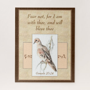 Fear Not Encouragement Scripture Watercolor Bird  Jigsaw Puzzle