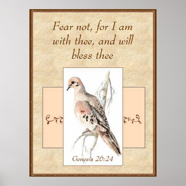 Fear Not Encouragement Watercolor Bird Postcard Poster (Front)