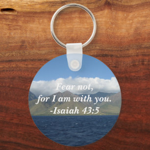 Fear Not For I Am With You Bible Verse Ocean Keychain