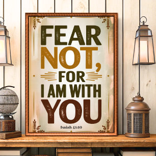 Fear Not for I Am with You Vintage Christian Art Poster