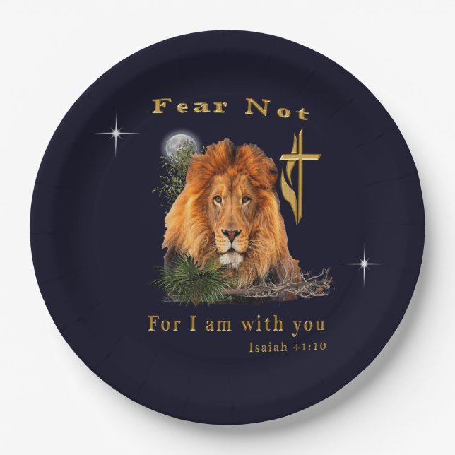 Fear not Isaiah 41:10 Paper Plate (Front)
