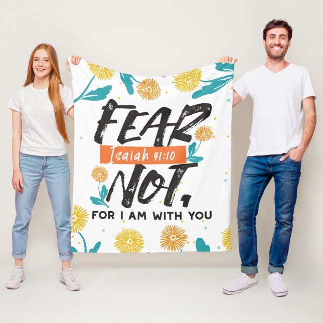 Fear Not Isaiah Bible Verse Inspirational Design Fleece Blanket (In Situ)
