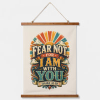 Fear Not Retro Christian Sunburst Scripture Print