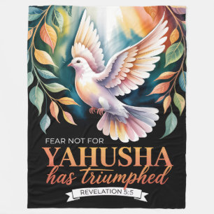 Fear Not Yahusha Has Triumphed Revelation 5:5 Fleece Blanket