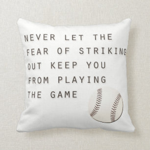 fear of striking out inspirational modern baseball throw pillow