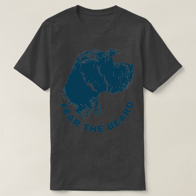 FEAR THE BEARD BLUE T-Shirt (Design Front)