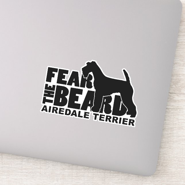 Fear the Beard Decal for Airedale Terrier Lovers (Detail)