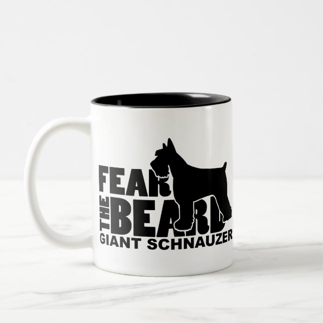 Fear the Beard - Giant Schnauzer Two-Tone Coffee Mug (Left)