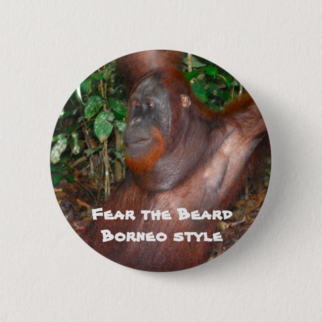 Fear the Beard (rainforest style) 2 Inch Round Button (Front)