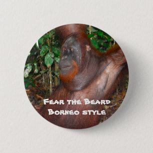 Fear the Beard (rainforest style) 2 Inch Round Button