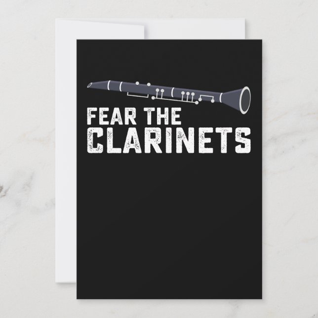 Fear The Clarinets Clarinetist Clarinet Invitation (Front)