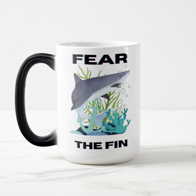 fear the fin shark magic mug (Left)