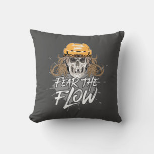 Fear The Flow (hockey hair) Throw Pillow
