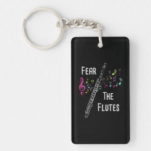 Fear The Flutes Flute Player Flutist Marching Keychain
