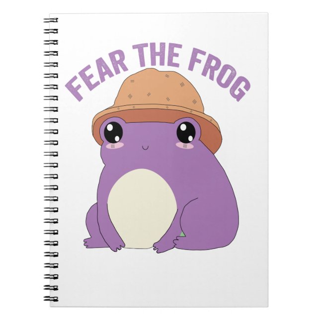 Fear The Frog Funny Quote For Frog Lovers Gift Notebook (Front)
