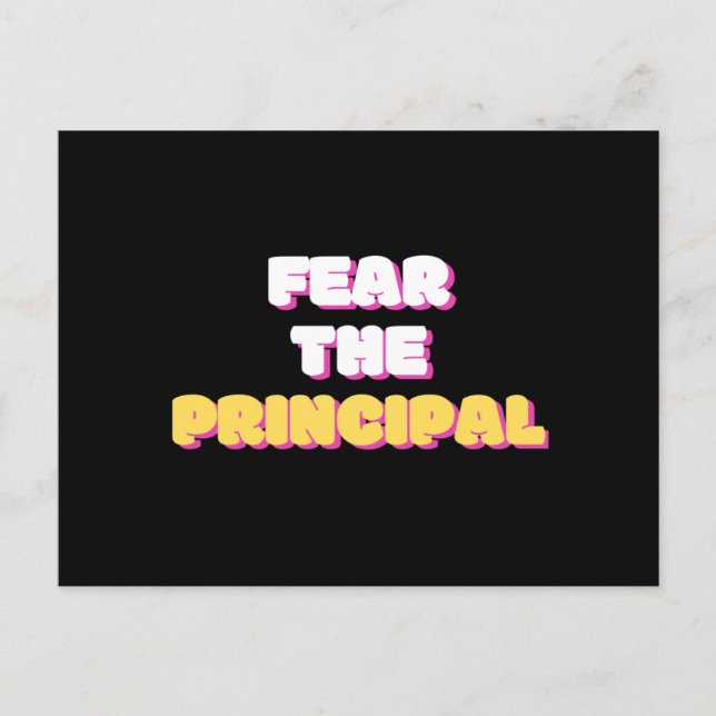 Fear The Principal Holiday Postcard (Front)