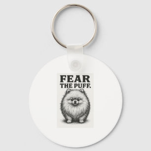 Fear The Puff � Hilarious Fluffy Dog Warning Keychain