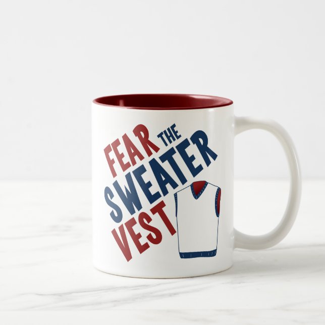 Fear the Sweater Vest Two-Tone Coffee Mug (Right)