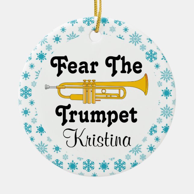 Fear The Trumpet Personalized Music Ornament (Front)