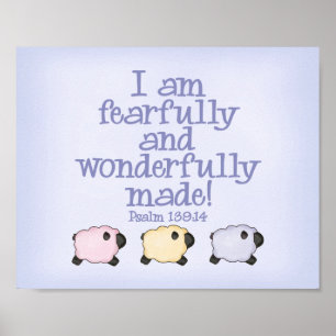 Fearfully and Wonderfully Made  8x10 Print - Blue