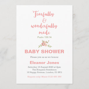 Fearfully and Wonderfully Made Baby Shower Invite