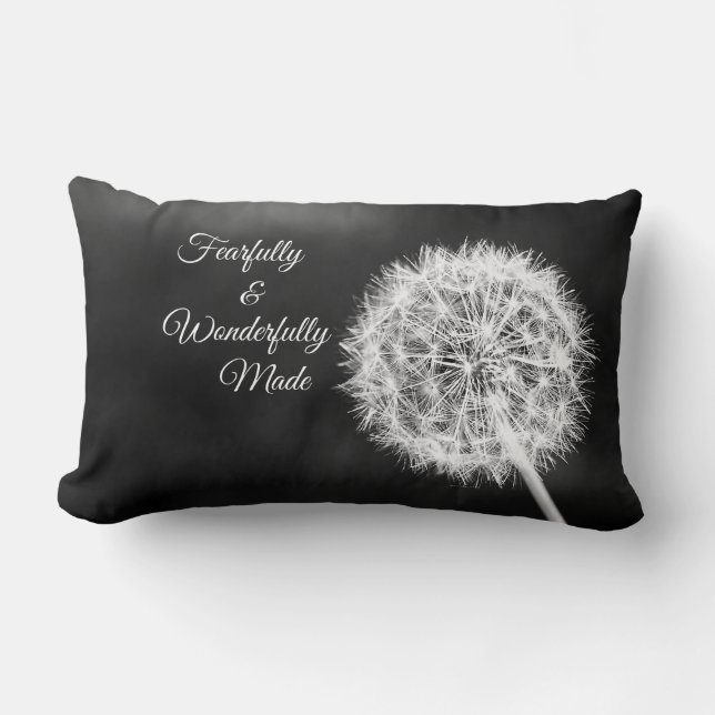 Fearfully and Wonderfully Made Bible Verse Lumbar Pillow (Front)