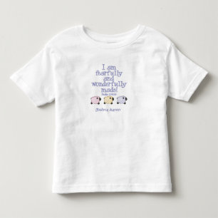 Fearfully and Wonderfully Made - Blue Personalized Toddler T-shirt