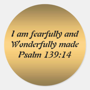 Fearfully and Wonderfully Made Classic Round Sticker