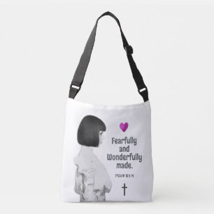 Fearfully and Wonderfully Made Cute Girl Christian Crossbody Bag