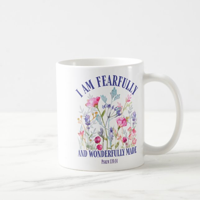 Fearfully And Wonderfully Made Floral Christian Bi Coffee Mug (Right)