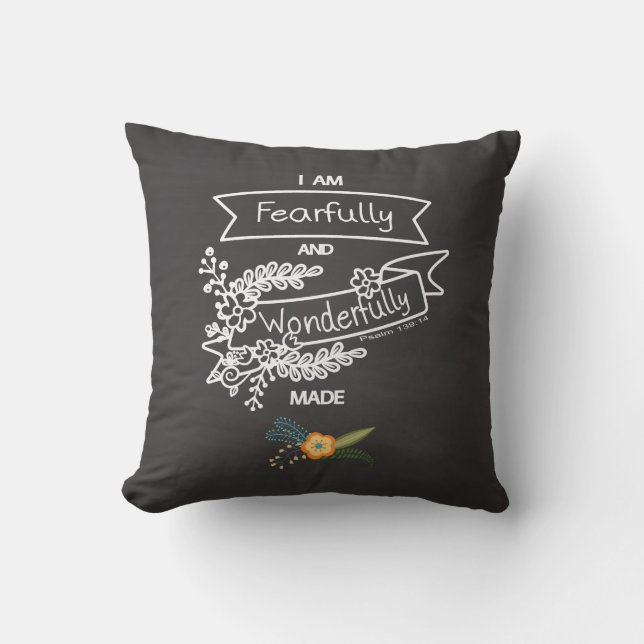 Fearfully and Wonderfully Made  Guitar Pick Throw Pillow (Front)