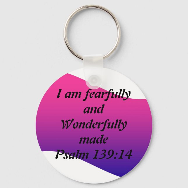 Fearfully and Wonderfully Made Keychain (Front)