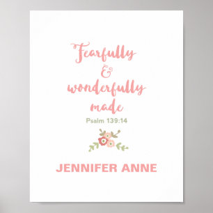 Fearfully and Wonderfully Made Nursery Poster