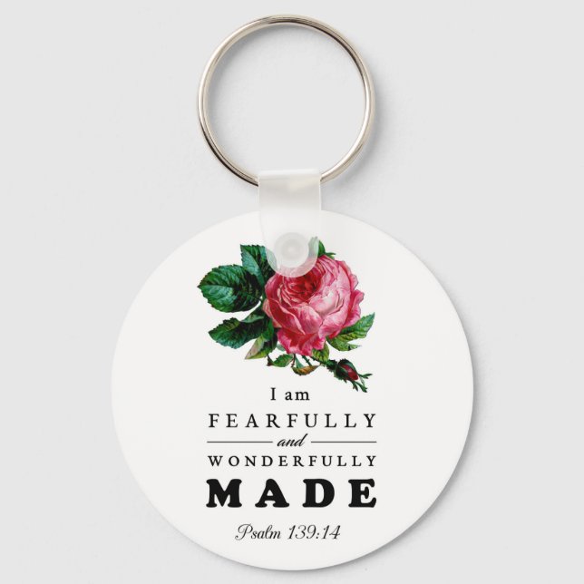 Fearfully and Wonderfully Made - Rose Keychain (Front)