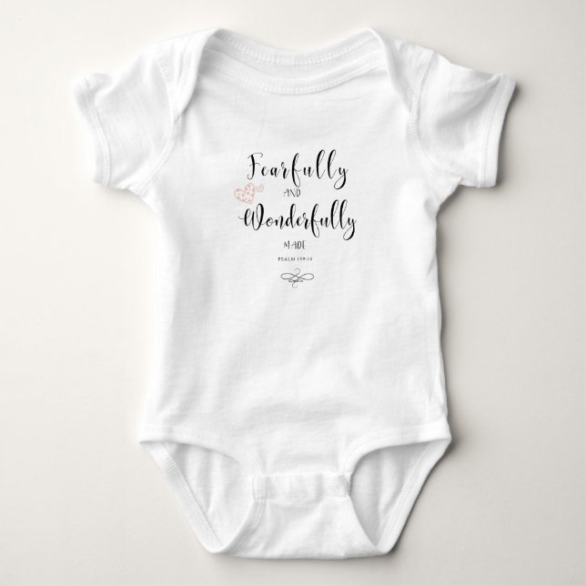 Fearfully and Wonderfully Made Scripture Baby Suit Bodysuit (Front)