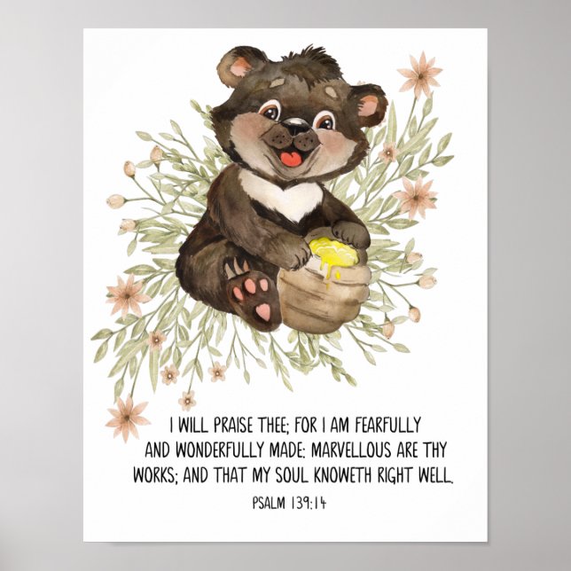 Fearfully And Wonderfully Made, Scripture, Kids  Poster (Front)