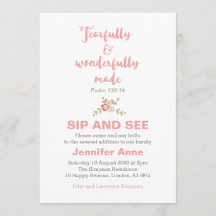 Fearfully and Wonderfully Made Sip and See Invite