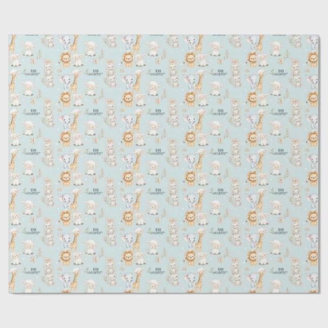 Fearfully & Wonderfully Made: Christian Baby Boy Wrapping Paper (Flat)