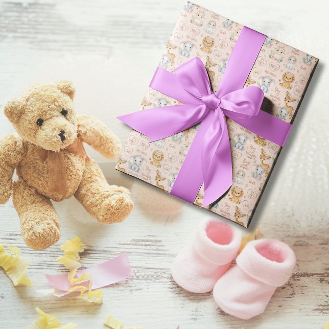 Fearfully & Wonderfully Made: Christian Baby Girl Wrapping Paper (Baby Shower Ready)