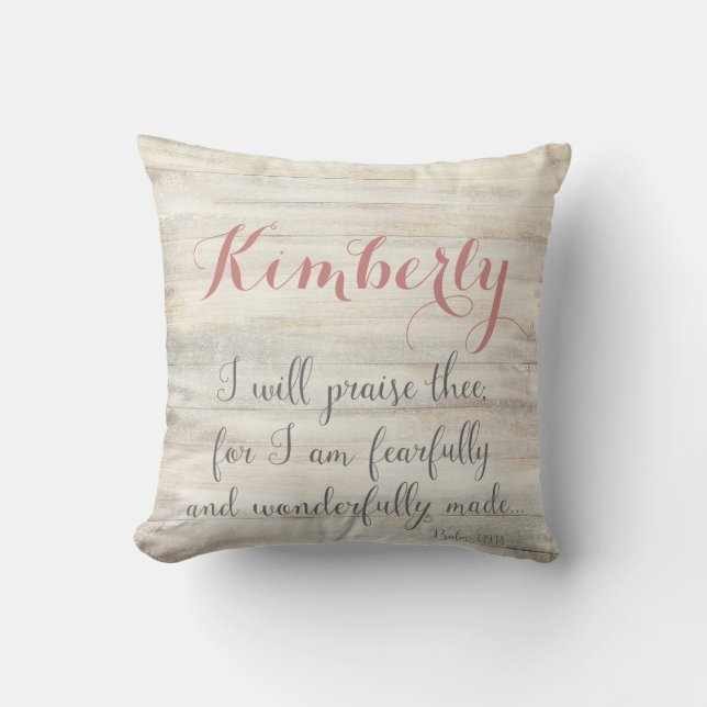 Fearfully & Wonderfully Made - Ps. 139:14 Throw Pillow (Front)