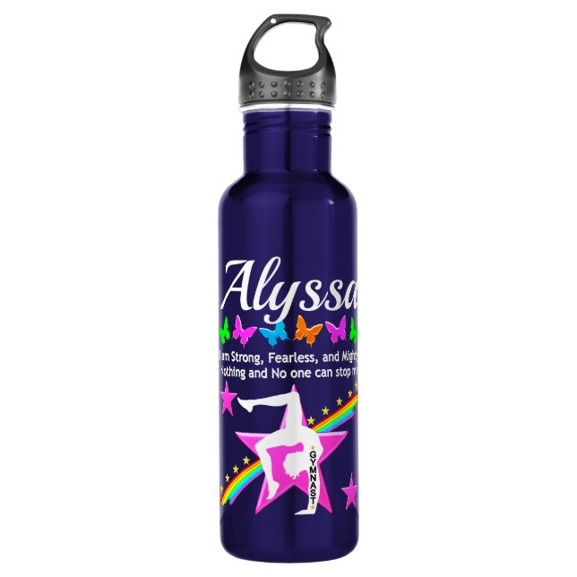 FEARLESS AND STRONG GYMNAST CUSTOM WATER BOTTLE (Front)