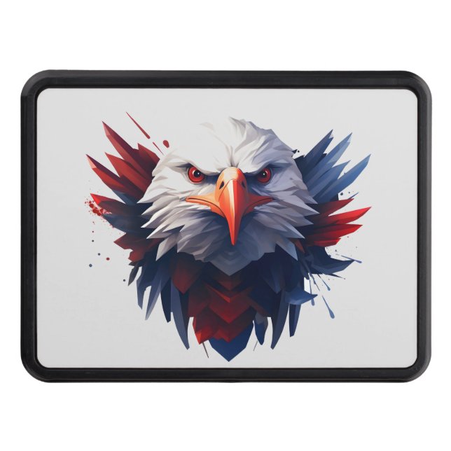 Fearless Bald Eagle patriotic  Trailer Hitch Cover (Front)