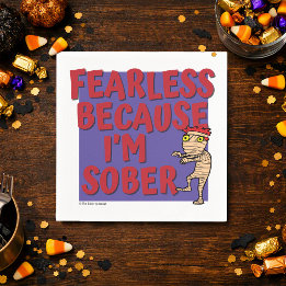 Fearless Because I’m Sober | Sober Halloween Party Napkin