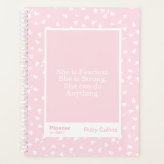 Fearless Blush Minimal Floral Quote Planner